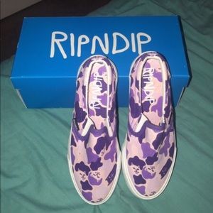 RIPNDIP purple camo slip on